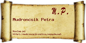 Mudroncsik Petra névjegykártya